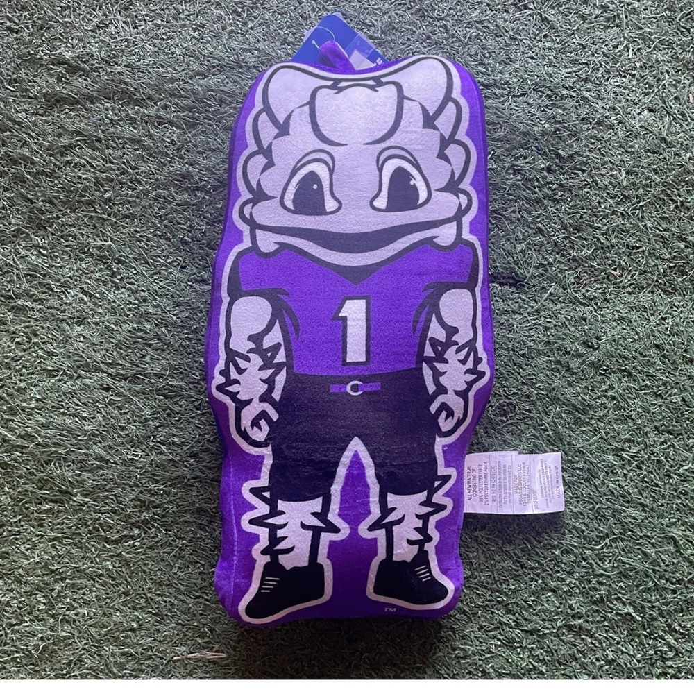 Purple TCU Horned Frogs Mascot plush Pillow NEW with Tags!